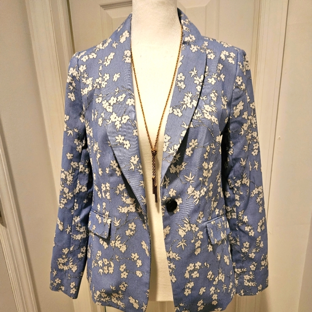 TALBOTS | Floral Jacquard Blazer SZ 2P Petite